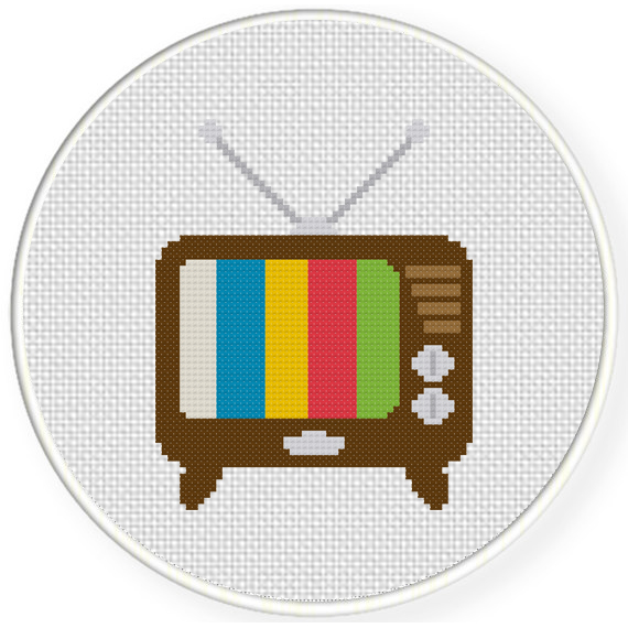 Charts Club Members Only: Retro TV Cross Stitch Pattern – Daily