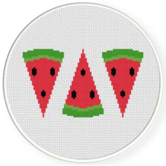 3 Watermelons Cross Stitch Pattern