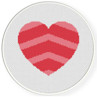 Charts Club Members Only: Chevron Heart Pattern Cross Stitch Pattern
