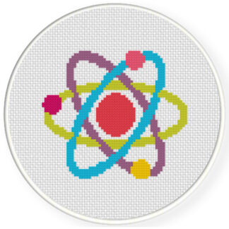 Colorful Atom Cross Stitch Pattern