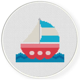 Charts Club Members Only: Cute Sailboat Cross Stitch Pattern