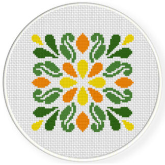 Deco Floral Cross Stitch Pattern