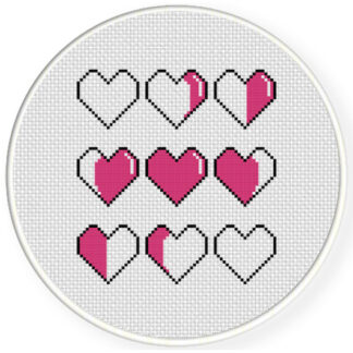 Heart Phases Cross Stitch Pattern
