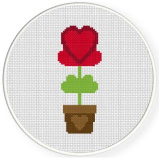 Heart Plant Cross Stitch Pattern – Daily Cross Stitch