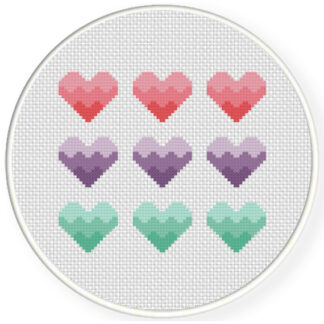 Charts Club Members Only: Three Hearts Cross Stitch Pattern