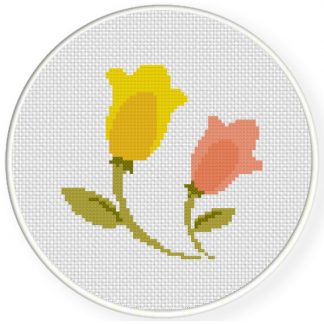 Charts Club Members Only: Two Flowers Cross Stitch Pattern – Daily ...