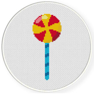 Yummy Swirl Lollipop Cross Stitch Pattern