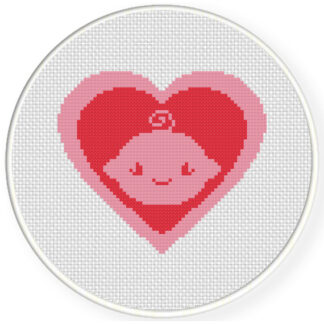 Charts Club Members Only: Baby Girl Heart Symbol Cross Stitch Pattern