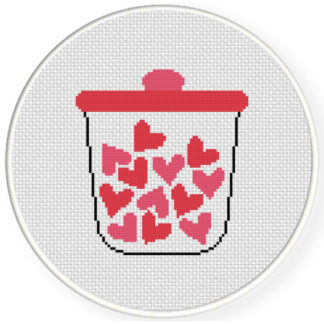 Charts Club Members Only: Decorative Jar of Hearts Cross Stitch Pattern