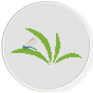 Dragonfly On A Leaf Cross Stitch Pattern