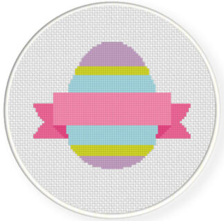 Easter Egg with Ribbon Cross Stitch Pattern