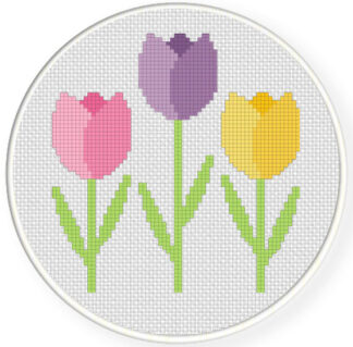 Easter Tulips Cross Stitch Pattern