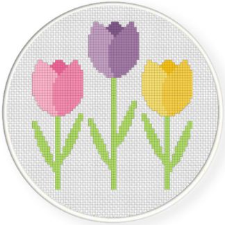 Easter Tulips Cross Stitch Pattern – Daily Cross Stitch