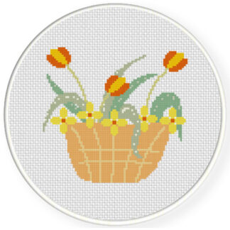 Charts Club Members Only: Flower Basket Cross Stitch Pattern