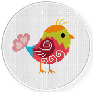 Charts Club Members Only: Swirly Bird Cross Stitch Pattern