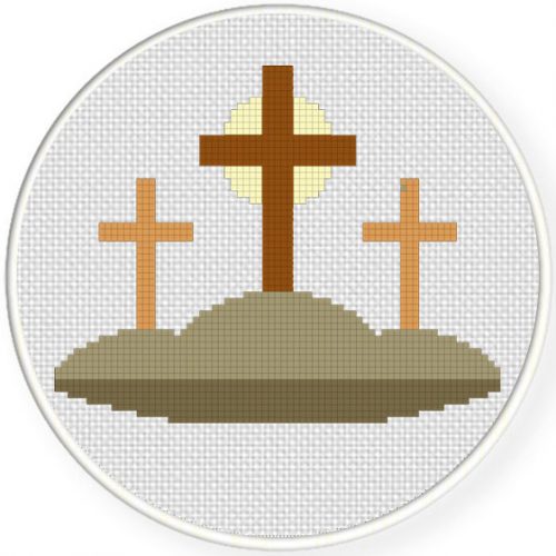 Three Crosses Cross Stitch Pattern – Daily Cross Stitch