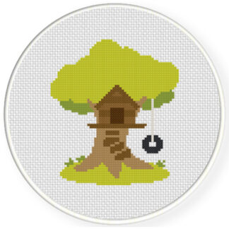 Charts Club Members Only: Tree House Cross Stitch Pattern