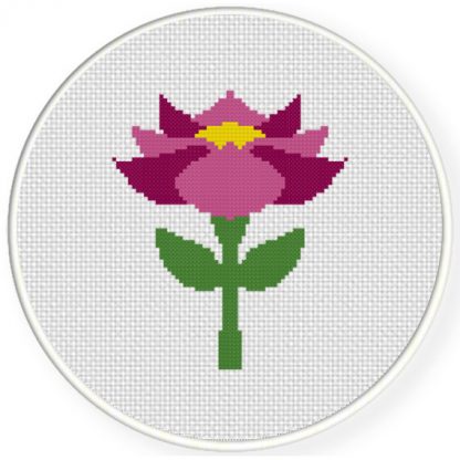 Charts Club Members Only: Violet Flower Cross Stitch Pattern – Daily 