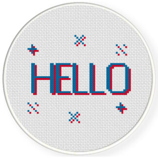 3D Effect Hello Cross Stitch Pattern