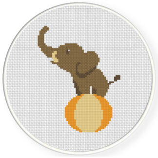 Cute Circus Elephant Cross Stitch Pattern