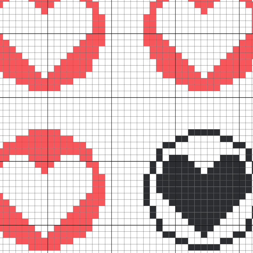Схема сердца из МАЙНКРАФТА вышивка крестом