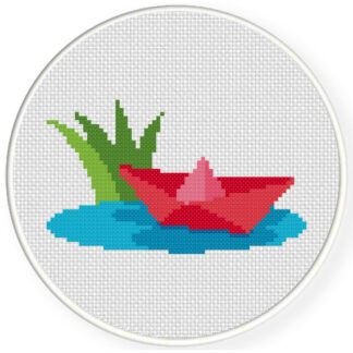 Charts Club Members Only: Floating Paper Boat Cross Stitch Pattern