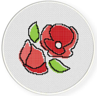 French Poppy Cross Stitch Pattern