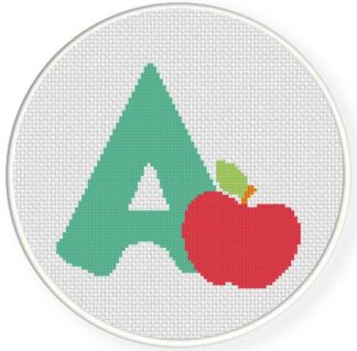 A for Apple Cross Stitch Pattern