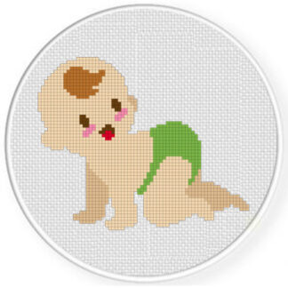 Charts Club Members Only: Baby Crawl Cross Stitch Pattern