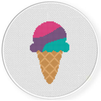 Charts Club Members Only: Bubblegum Cone Cross Stitch Pattern