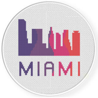 Miami Colorful Skyline Stitch Pattern