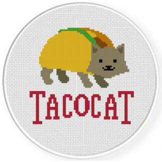 Taco Cat Cross Stitch Pattern