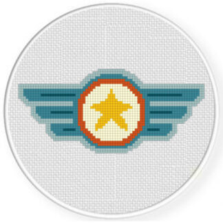 Vintage Star Badge Cross Stitch Pattern
