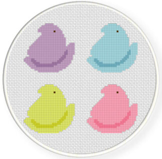 Cute Marshmallow Peeps Stitch Pattern