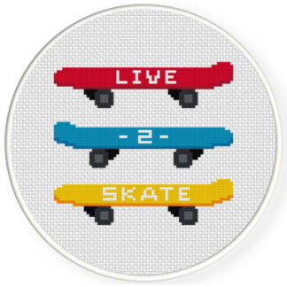 Live 2 Skate Cross Stitch Pattern