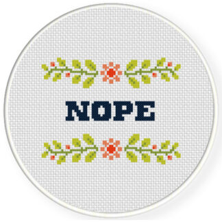 Nope Cross Stitch Pattern