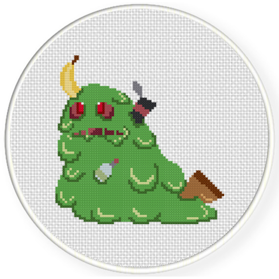Slime Monster Cross Stitch Pattern – Daily Cross Stitch