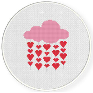 Valentines Heart Clouds Cross Stitch Pattern