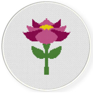 Violet Flower Cross Stitch Pattern
