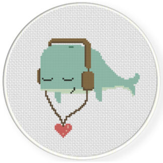 Whale Loves Music Cross Stitch Pattern