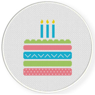 Yummy Birthday Cake Cross Stitch Pattern