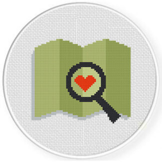 Finding Love Map Cross Stitch Pattern