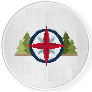 Forest Compass Cross Stitch Pattern
