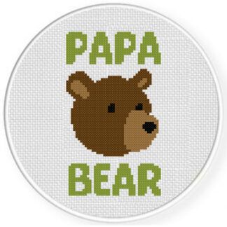 Papa Bear Cross Stitch Pattern