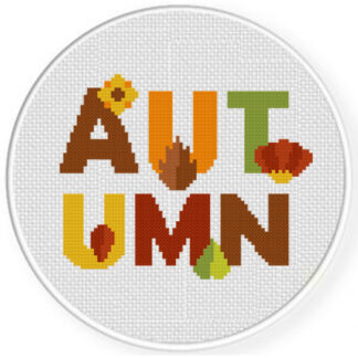 Autumn Lettering Cross Stitch Pattern