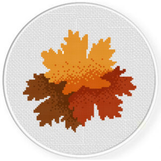Autumn Maple Leaves Cross Stitch Pattern