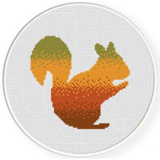 Autumn Squirrel Cross Stitch Pattern