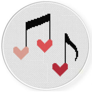 Heart Notes Cross Stitch Pattern