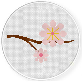 Sakura Flowers Cross Stitch Pattern