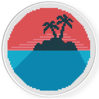 Sunset Island Cross Stitch Pattern